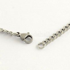 Tarnish Resistant 304 Stainless Steel Curb Chain Necklaces&nbsp;NJEW-R223-03