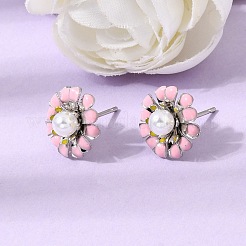 Brass Enamel Stud Earrings&nbsp;KK-CBA8324-27P