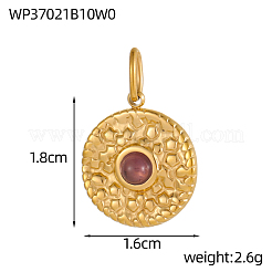 304 Stainless Steel & Natural & Synthetic Gemstone Beaded Pendants&nbsp;STAS-OY010-26G