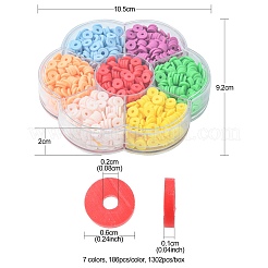 1302Pcs 7 Colors Flat Round Handmade Polymer Clay Beads&nbsp;CLAY-CJ0001-72