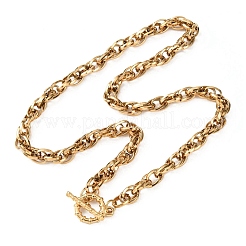 7MM 304 Stainless Steel Rope Chain Necklaces with OT Clasps for Men Women&nbsp;NJEW-P355-01B-G