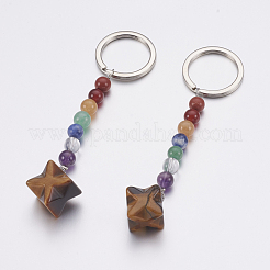 Natural Tiger Eye Chakra Keychain&nbsp;KEYC-P040-A09