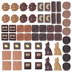 60Pcs 15 Styles Resin Cabochons&nbsp;RESI-SC0006-27