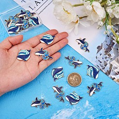20Pcs Whale Enamel Charm Pendant Blue Whales Fish Charm Sea Animal Pendant for Jewelry Necklace Bracelet Earring Making Crafts&nbsp;JX299A
