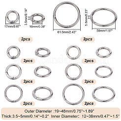 16Pcs 8 Styles Alloy Spring Gate Rings&nbsp;FIND-PH0007-80P