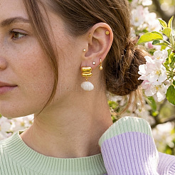 304 Stainless Steel Stud Dangle Earrings&nbsp;WG7240A-02
