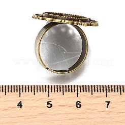 Vintage Adjustable Iron Finger Ring Components Alloy Cabochon Bezel Settings&nbsp;PALLOY-Q300-09AB-NR
