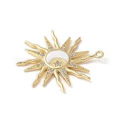 Brass Micro Pave Cubic Zirconia Pendant&nbsp;KK-P280-34G