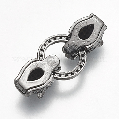Brass Micro Pave Cubic Zirconia Fold Over Clasps&nbsp;ZIRC-E138-10B