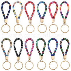 24Pcs 12 Colors Polyester Keychains&nbsp;KEYC-SP0001-34