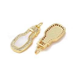 Brass Micro Pave Cubic Zirconia Pendants&nbsp;KK-B083-10G