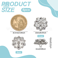 6Pcs Glass Rhinestone Shank Buttons&nbsp;BUTT-FG0001-52P