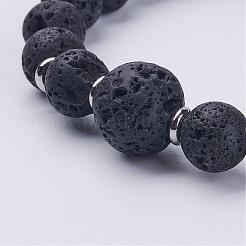 Natural Lava Rock Beads Stretch Bracelets&nbsp;BJEW-JB02852