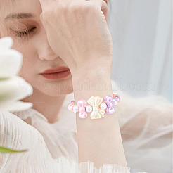 60Pcs 6 Styles Opaque UV Plating Acrylic Beads&nbsp;PACR-SC0002-69