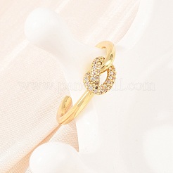 Brass Micro Pave Cubic Zirconia Finger Rings&nbsp;RJEW-C153-01G-02