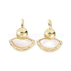 Rack Plating Brass Micro Pave Clear Cubic Zirconia Peg Bails Pendants&nbsp;KK-D086-04G