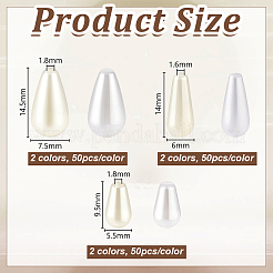 300Pcs 6 Styles ABS Plastic Imitation Pearl Beads&nbsp;KY-GA0001-37