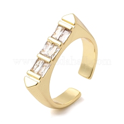 Brass Micro Pave Cubic Zirconia Cuff Open Rings for Women&nbsp;RJEW-L343-02G-06