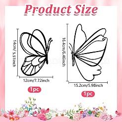 2Pcs Iron Butterfly Wall Decorations&nbsp;AJEW-WR0003-38