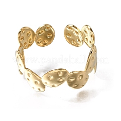 Hammered 304 Stainless Steel Cuff Bangles for Women&nbsp;BJEW-T030-03G