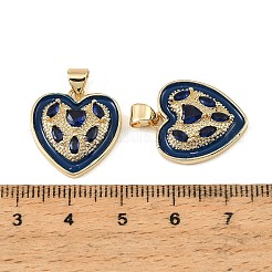 Brass Micro Pave Blue Cubic Zirconia Pendants&nbsp;CU-CBA9175-09G