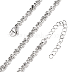 3.8MM 304 Stainless Steel Twisted Chain Necklaces&nbsp;NJEW-P346-02P