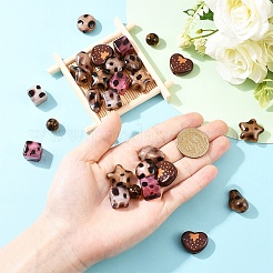 35Pcs 7 Styles Leopard Print Opaque Acrylic Beads&nbsp;FIND-YW0011-31