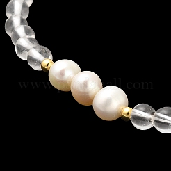 Natural Agate and Natural Quartz Crystal Bead Bracelets&nbsp;BJEW-E098-16G