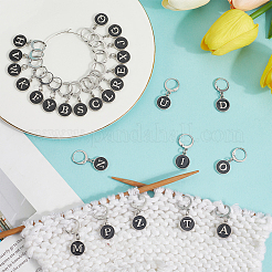 26Pcs Alloy Enamel Pendant Locking Stitch Markers&nbsp;HJEW-SC00136