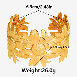 Chic Daisy 304 Stainless Steel Cuff Bangles for Women&nbsp;OC7411-2