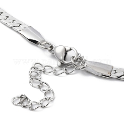 Non-Tarnish 304 Stainless Steel Cuban Link Chain Necklace&nbsp;NJEW-K249-01B-P