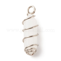 Natural White Jade Double Terminal Pointed Pendants&nbsp;PALLOY-JF01686-05