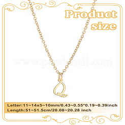 1pc 304 Stainless Steel Letter Pendant Necklaces&nbsp;NJEW-LP0001-39Q-G