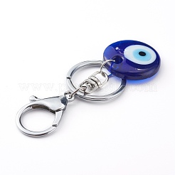 Handmade Lampwork Evil Eye Keychain&nbsp;KEYC-JKC00237-01
