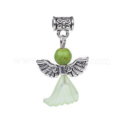 Transparent Frosted Acrylic Flower Pendants&nbsp;PALLOY-JF00373