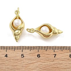 Brass with ABS Plastic Pearl Pendants&nbsp;KK-U060-01G
