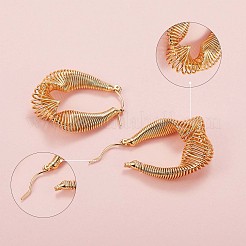 Brass Wire Wrapped Chunky Hoop Earrings for Women&nbsp;JE914A