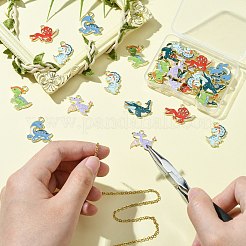30Pcs 6 Styles Alloy Enamel Pendants&nbsp;ENAM-CJ0006-47
