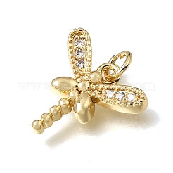 Brass Micro Pave Clear Cubic Zirconia Pendants&nbsp;KK-E802-01G