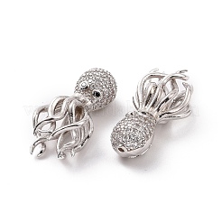 Eco-friendly Rack Plating Brass Micro Pave Cubic Zirconia Beads&nbsp;KK-F843-31P