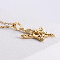 Vintage Gothic Stainless Steel Skeleton Pentagram Pendant Necklaces for Women and Men&nbsp;WQ3866