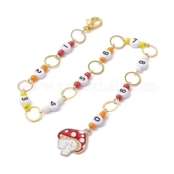 7Pcs Rabbit & Mushroom Alloy Enamel Knitting Row Counter Chains & Locking Stitch Markers Kits&nbsp;HJEW-JM01342