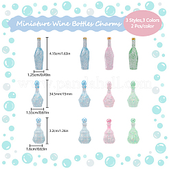 30Pcs 15 Styles Dummy Bottle Transparent Resin Cabochon&nbsp;RESI-FH0001-52