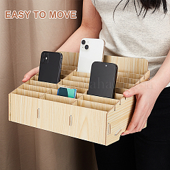24-Grid Wooden Cell Phone Storage Box&nbsp;CON-WH0094-05B