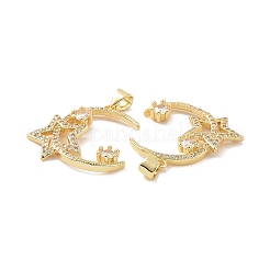 Brass Micro Pave Cubic Zirconia Pendants&nbsp;ZIRC-P106-40G