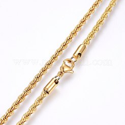 304 Stainless Steel Rope Chain Necklaces&nbsp;NJEW-F226-03G-03