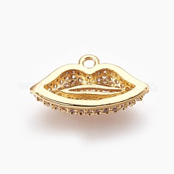 Brass Micro Pave Cubic Zirconia Pendants&nbsp;ZIRC-F089-06G