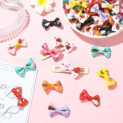 100Pcs 10 Colors Strawberry Pattern Ployester Bowknots Ornament Accessories&nbsp;AJEW-CJ0001-72