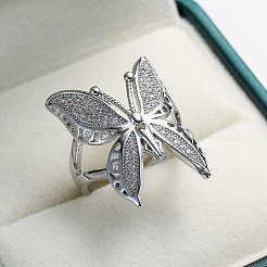 Brass Pave Cubic Zirconia Finger Rings&nbsp;FS-WG8437D-01
