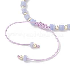 Flat Round Synthetic Blue Lace Agate Beads Braided Bead Bracelets&nbsp;BJEW-JB13247-01